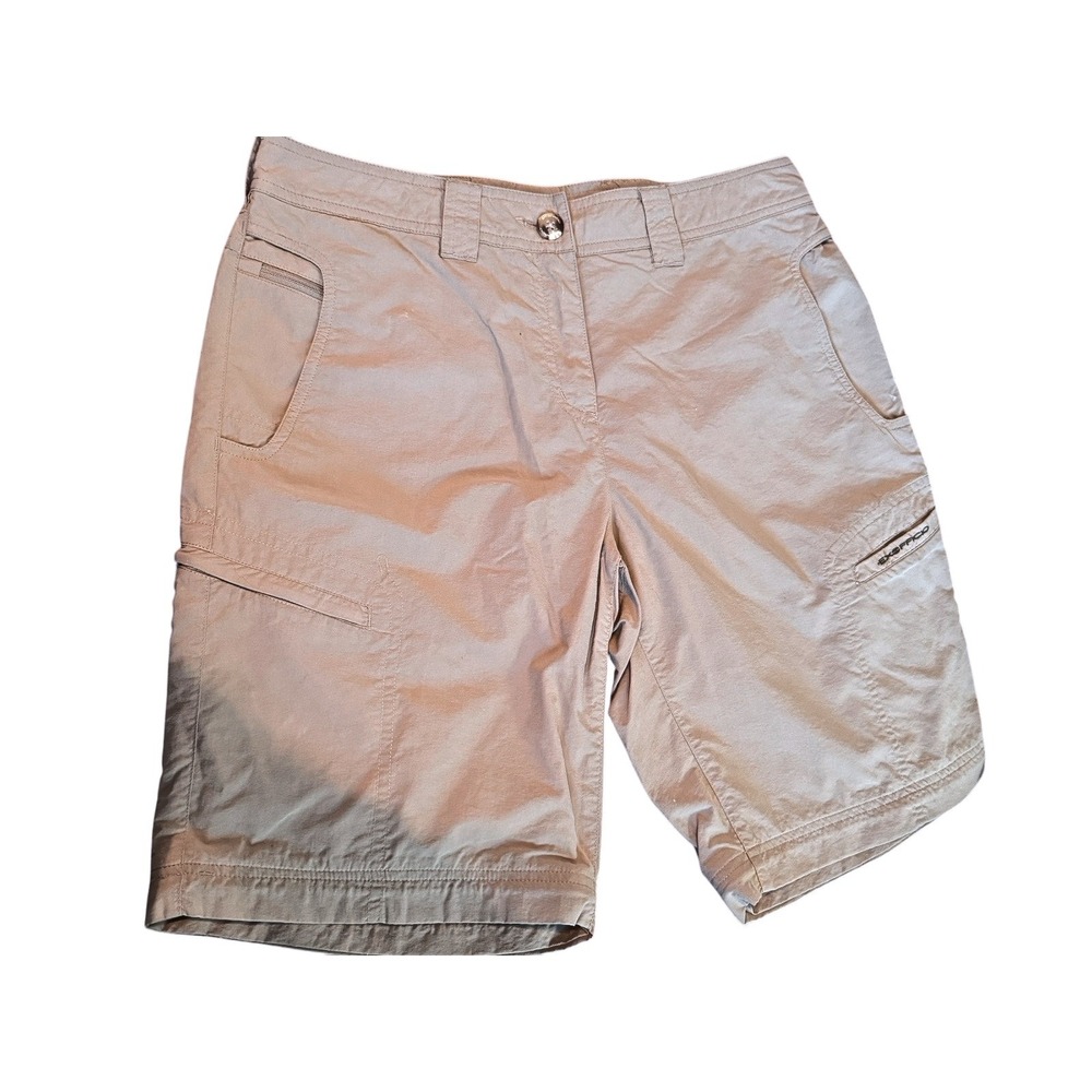 ExOfficio Insect Shield Womens Khaki Nylon Cargo Hiking Shorts Size 8 2122-5122